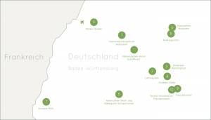 Karte Ausflugsziele im Nationalpark Schwarzwald