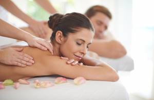 Lady during wellness massage